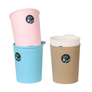 茶花塑料垃圾桶办公家用垃圾分类带压圈卫生间厨房7.9L带压圈_淡