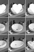 欧式陶瓷台上洗手盆单盆卫生间洗脸盆阳台小尺寸台上盆家用洗面盆