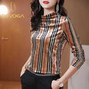 BCVOGA 女士长袖条纹时尚设计秋冬新百搭舒适衬衫YBAYC403815