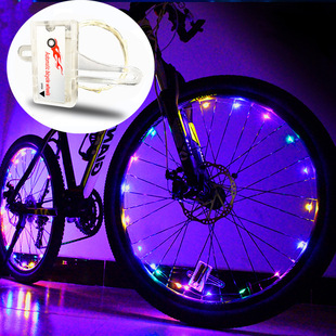 自行车夜骑灯风火轮车轮七彩灯装饰山地车辐条灯LED警示灯单车装