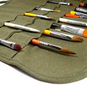 帆布绘画毛笔帘水粉，笔袋毛笔专用插笔袋，收纳袋画笔整理笔卷