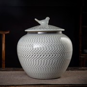景德镇陶瓷茶叶罐大号茶叶密封储物罐家用展示冬瓜茶叶罐3.5斤装