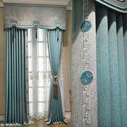 现代简约高档客厅遮光窗帘轻奢大气新中式卧室飘窗纯色定制窗帘布