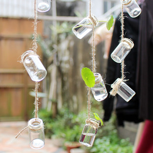 50只小吊瓶透明玻璃瓶子小号，种多肉花瓶迷你悬挂水养植物花器