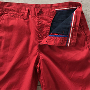 英伦标杆经典锈，红色复古排扣修身chino短裤23frd02