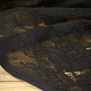 黑色立体骨线绣花镂空蕾丝布料 柔软有垂感 连衣裙上衣外搭面料