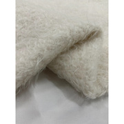 米白色安哥拉马海毛圈圈羊毛线布料高档编制粗花呢羊毛尼面料