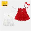 女童洋裙裙子夏女装小孩宝宝公主裙连衣xz1410红色婴儿周岁礼气服
