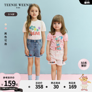 TeenieWeenie Kids小熊童装24夏款女童宝宝纯棉可爱舒适花苞袖T恤