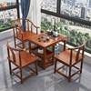 阳台茶桌椅组合三件套实木功夫小茶台套装一体家用小型茶几茶水柜