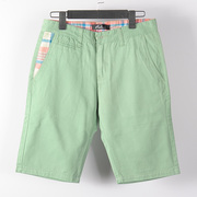品牌绿色短裤男纯棉，休闲裤夏季裤子耐磨裤衩，青年中腰短款修身