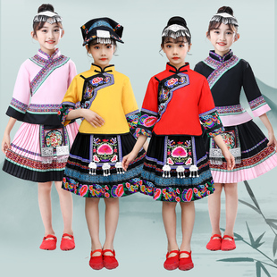 三月三儿童壮族演出服少数民族服装男女童彝族苗族瑶族土家族表演