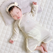婴儿睡袍宝宝纯棉长袖睡衣夏季薄款儿童连体衣睡裙空调家居服浴袍