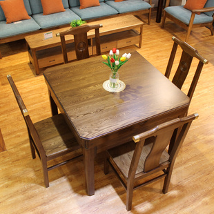 水曲柳实木新中式方桌，八仙桌棋牌桌多功能，餐桌长方形饭桌折叠圆桌