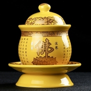 供水杯陶瓷杯陶瓷盖碗藏族用品家用圣水杯供杯小中大