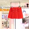 1款frenchcat法猫韩国童装春女童，红色半身裙百褶短裙