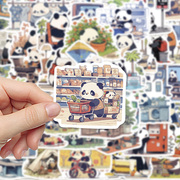 大熊猫贴纸卡通可爱动物图案，女孩儿童贴画，手机后壳装饰diy笔记本