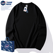 NASA GAVK2023春期间夏季纯棉情侣男女同款百搭潮牌长袖T恤