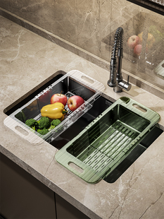 洗菜盆沥水篮可伸缩厨房塑料