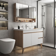 洗脸盆浴室柜现代简约卫生间小户型，陶瓷一体盆，洗手洗漱台盆柜组合