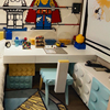 zdh创意时尚儿童书桌书柜一体套装益智可爱写字桌男孩卧室家具