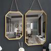 北欧风铁艺方形挂墙镜，卫生间浴室宿舍镜子，挂墙洗漱台壁挂式化妆镜