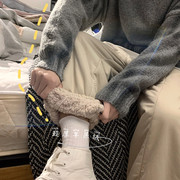 羊羔绒裤子男冬季加厚棉裤束脚哈伦裤韩版潮流加绒运动裤休闲长裤