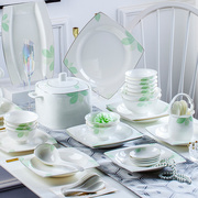 碗碟套装家用景德镇陶瓷器餐具，高脚饭碗骨，瓷碗北欧简约碗盘子组合