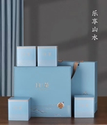白茶礼盒500克4罐一斤装高品质，茶叶盒一箱12套空盒蓝色白色款