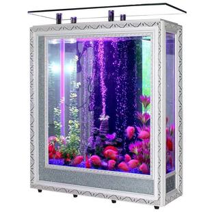 喜灏欧式鱼缸水族箱创意玻璃客厅家用中大型隔断屏风1米1.2米金鱼