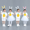 秋冬儿童兔子演出服卡通，小白兔动物服小兔子舞台，表演服装纱裙