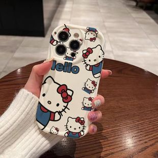 helloKitty适用iPhone13ProMax手机壳14Pro苹果硬壳15/12日韩11xs可爱xr卡通8全包13mini磨砂保护套7plus