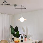 餐厅灯摇臂可移位吊灯，简约现代吧台，茶室伸缩单头餐桌灯饭厅灯具