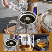 家用智能茶具全自动抽水电热，烧水壶电磁炉蒸茶器透明玻璃水壶套装