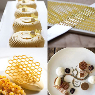蜂窝网格模具创意蜂巢网状硅胶磨具蕾丝镂空翻糖冷菜摆盘装饰工具
