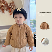 韩婴儿童棉衣外套冬季男女宝宝，棉服小童休闲加绒加厚夹棉上衣