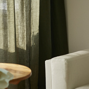 简约现代汉麻 北欧清新 中式美式乡村 纯色天然纯麻卧室窗帘定制