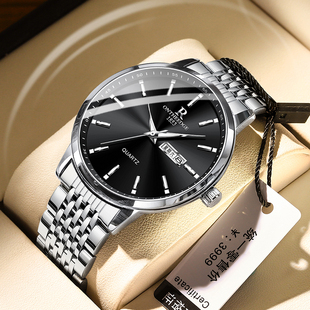 瑞士男士手表2024机械表，超薄简约大表盘，商务男款石英钢带