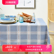 阳春小镇餐桌布长方形桌布，英式方格桌布盖巾，桌布复古格子盖布