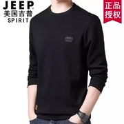 jeep吉普卫衣男2024春秋，宽松休闲运动上衣，大码长袖男士t恤潮