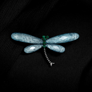 晶丝蜻蜓胸针复古文艺高档气质胸花简约别针女西装外套连衣裙配饰