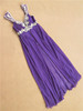 0917紫色蕾丝双肩雪纺气质长款手工钉珠外贸名媛晚礼服裙宴会年t1