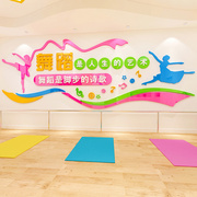 舞蹈教室装饰墙贴画亚克力3d立体励志标语芭蕾舞者班文化墙面布置