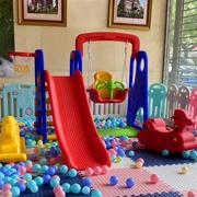 高档儿童滑梯b室内多功能婴儿宝宝玩具家用塑料滑滑梯秋千海洋球
