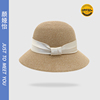 赫本风法式优雅草编帽，夏季出游海边沙滩，遮阳防晒太阳帽子女可折叠
