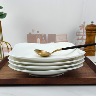 景德镇陶瓷盘子菜盘家用2023白色餐具瓷盘方盘装菜碟子深中式