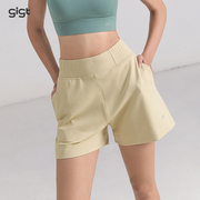 GIGT运动短裤女夏季云感高腰五分健身裤口袋休闲跑步瑜伽裤