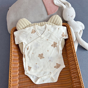 新生婴幼儿包屁衣宝宝连体衣服夏季装薄棉款短袖，三角哈衣纯棉睡衣