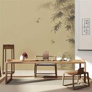 现代新中式壁布意境水墨竹子，客厅电视背景墙，壁纸书房卧室墙布壁画
