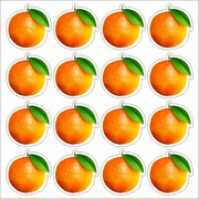 橘子贴纸丑橘贴画5㎝橘贴贴纸儿童奖励贴纸水果贴画带叶子的橘子L